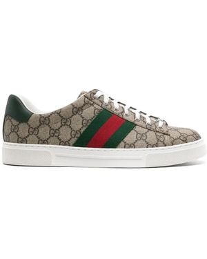 Gucci Ace Gg Supreme Sneakers Aus Canvas - Grau