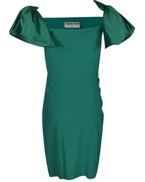 La Petite Robe Di Chiara Boni Bow-Detail Mini Dress - Green