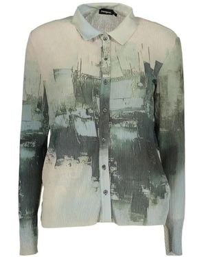 Desigual T-Shirt Plissé À Imprimé Abstrait - Green