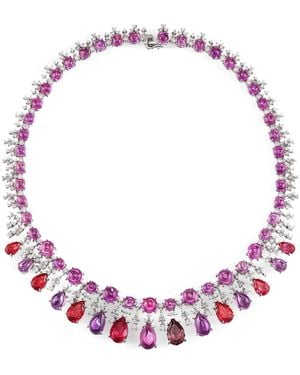 Anabela Chan 18Kt Pomegranate Tutti Frutti Necklace - Pink