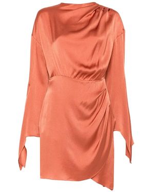 Semicouture Long-Sleeve Mini Dress - Orange