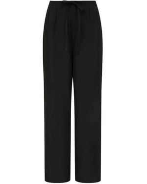 Loulou de Saison Pantalones Rectos Ellon Con Cordones - Negro