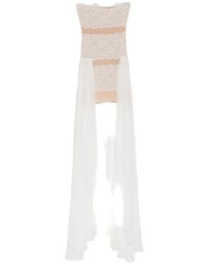 Blumarine Strapless Mini Dress - White