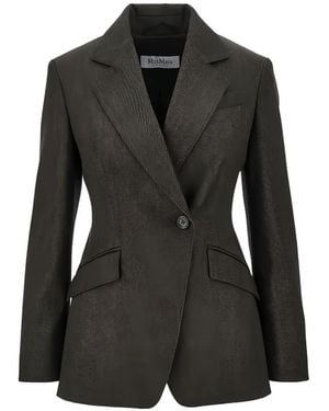 Max Mara Single-Breasted Wool Blazer - Black