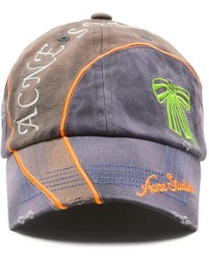 Acne Studios Embroidered Distressed Hat - Gray