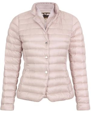 Moorer Striped Padded Jacket - Pink
