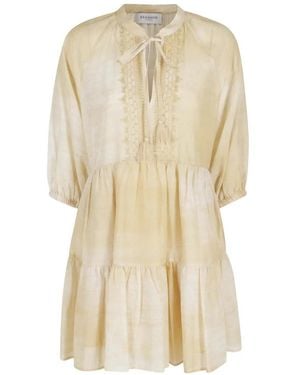ERMANNO FIRENZE Tassel-Detail Embroidered Mini Dress - Natural