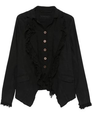 Rundholz Lace-Trim Raw-Cut Jacket - Black