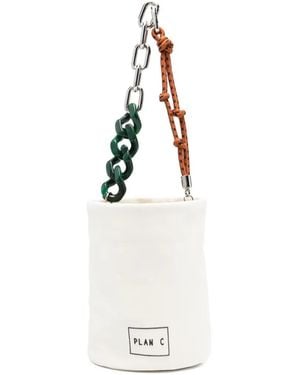 Plan C Bolso Bombonera Con Logo - Blanco