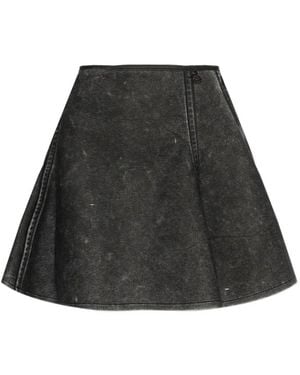 DIESEL Washed-Effect A-Line Mini Skirt - Black