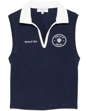 Sporty & Rich Sleeveless Polo Top - Blue