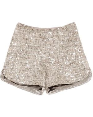 SIMONA CORSELLINI Sequin-Embellished Shorts - Natural