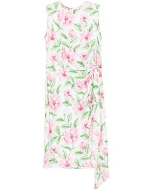 Moschino Knotted Floral-Print Dress - White