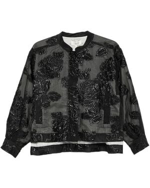 Psophia Floral-Fil-Coupé Jacket - Black