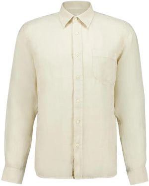 120% Lino Regular-Fit Long-Sleeve Shirt - White