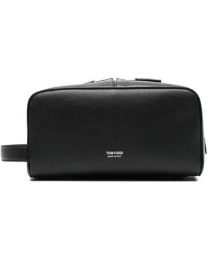 Tom Ford レザー トラベルポーチ - ブラック