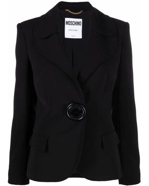 Moschino Oversized-Button Tailored Blazer - Black
