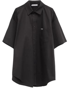 Balenciaga Long Shirt With Logo - Black