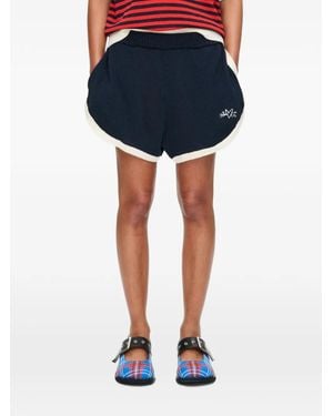 Charles Jeffrey Sporty Embroidered-Logo Shorts - Black