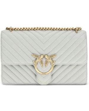 Pinko Medium Love One Chevron-Quilted Shoulder Bag - Grey