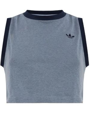 adidas Ribgebreide Top Met Trefoil-Borduurwerk - Blauw