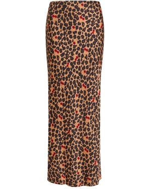 Never Fully Dressed Dorris Midi-Rok Met Dierenprint - Bruin