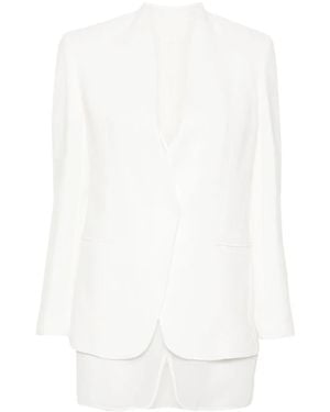 Brunello Cucinelli Blazer Monopetto A Strati - Bianco