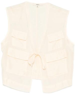 Barena V-Neck Patch-Pocket Blouse - Natural