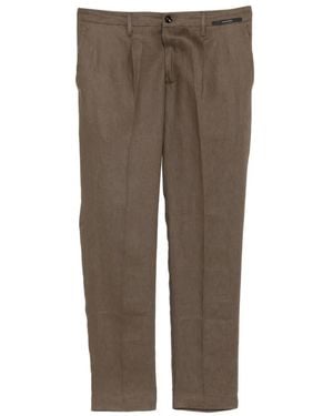 Michael Coal Pleated Trousers - Brown