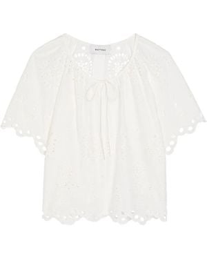 Matteau Broderie-Anglaise Scalloped-Edge Blouse - White