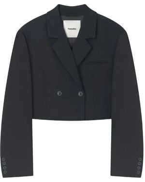 Nanushka Rony Double-Breasted Cropped Blazer - Blue