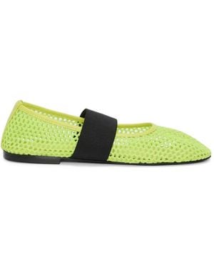 MSGM Round-Toe Strap Ballet Flats - Green