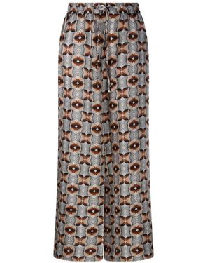 Pierre Louis Mascia Aloe Patterned Drawstring Trousers - White