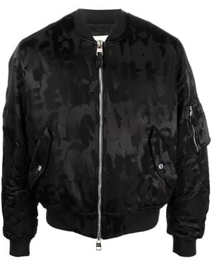 McQueen Alexander Mc Queen Logo-print Bomber Jacket - Black