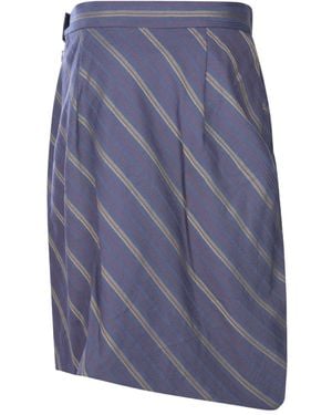 Vivienne Westwood Striped Gathered Midi Skirt - Blue