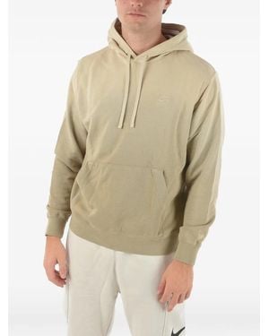 Nike Embroidered-Logo Pouch-Pocket Hoodie - Natural