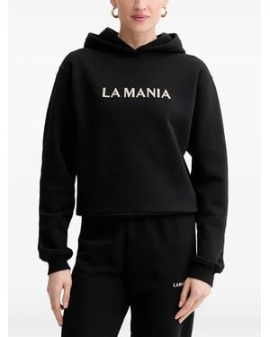 La Mania Sudadera Con Capucha Y Logo Bordado - Negro