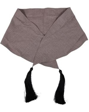 The Erose Tassel-Detail Wool Scarf - Grey