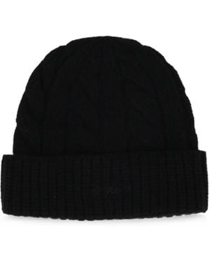 MC2 Saint Barth Moss Cable-Knit Beanie Hat - Black