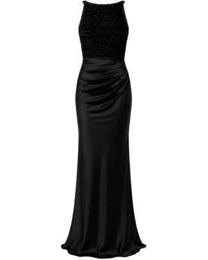 Elisabetta Franchi Carpet Ruffled Draped Dress - Black