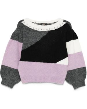 Twinset Embellished Panelled Jumper - Black