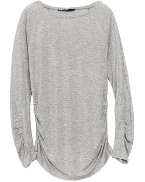 Bimba Y Lola Melange Gathered Raglan T-Shirt - Grey
