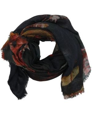Faliero Sarti Floral-Pattern Scarf - Black