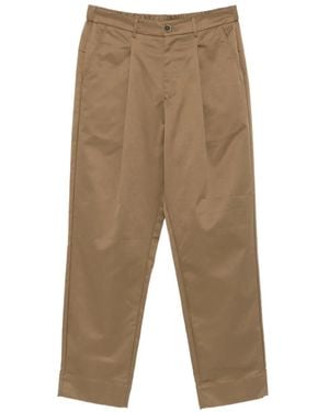 Imperial Pleated Straight-Leg Trousers - Natural