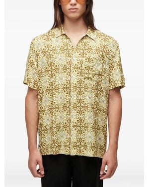 Osklen Garden Tile-Effect Shirt - Yellow