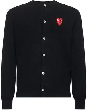 COMME DES GARÇONS PLAY Button Heart-Logo Cardigan - Blue