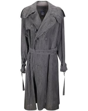 Limi Feu Gabardina Con Doble Botonadura - Gris