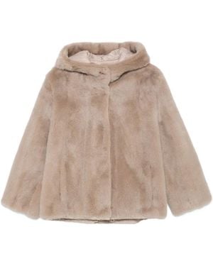 Manzoni 24 Reversible Hooded Mink Fur Coat - Natural