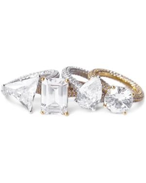 Izabel Display Mega Triangle Pavé Ring - White