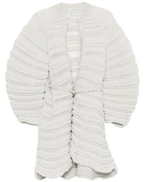 CFCL Belted Ribbed-Knit Jacket - White